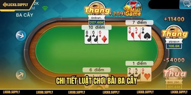 Chi tiết luật chơi bài ba cây